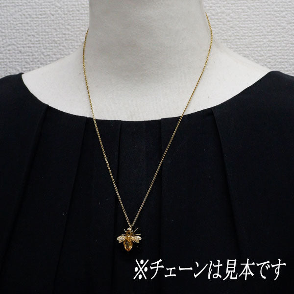 ポンテヴェキオ K18YG シトリン ブローチ兼ペンダントトップ 2.10ct  蜂 ハチ