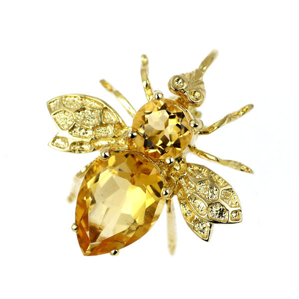 ポンテヴェキオ K18YG シトリン ブローチ兼ペンダントトップ 2.10ct  蜂 ハチ