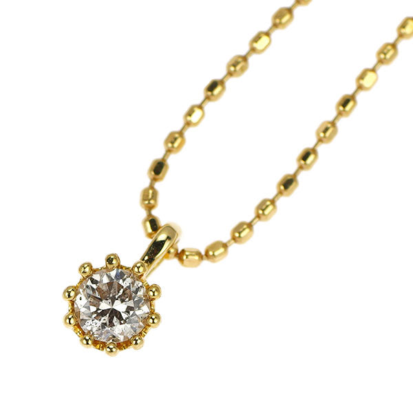 アガット/agete K18YG ダイヤモンド ペンダントネックレス 0.10ct