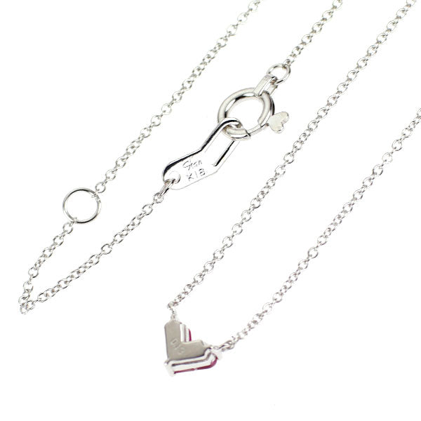 スタージュエリー K18WG ルビー ペンダントネックレス 0.13ct ミステリアスハート