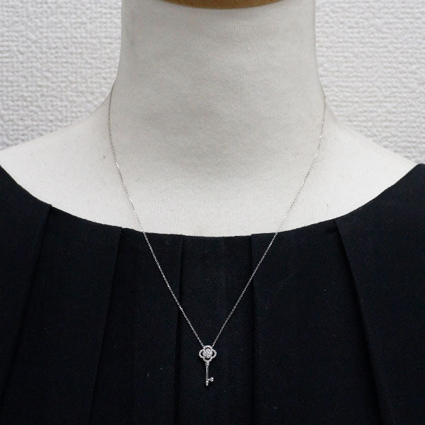 ポンテヴェキオ Pt950/ Pt850 ダイヤモンド ペンダントネックレス 0.11ct 鍵
