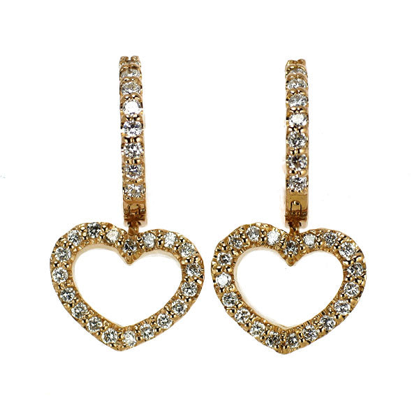 ポンテヴェキオ K18PG ダイヤモンド ピアス 0.36ct ハート