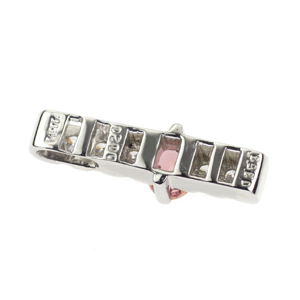 稀少 Pt900 パパラチアサファイア ダイヤモンド ペンダントトップ 0.353ct D0.20ct