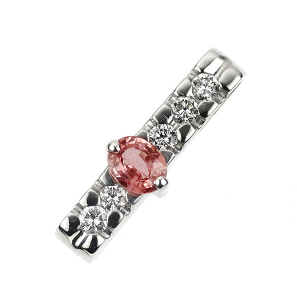 稀少 Pt900 パパラチアサファイア ダイヤモンド ペンダントトップ 0.353ct D0.20ct
