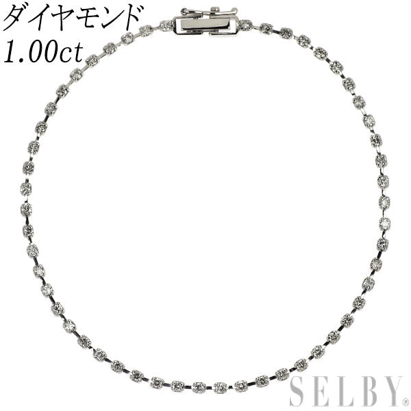 Pt850 ダイヤモンド ブレスレット 1.00ct テニス