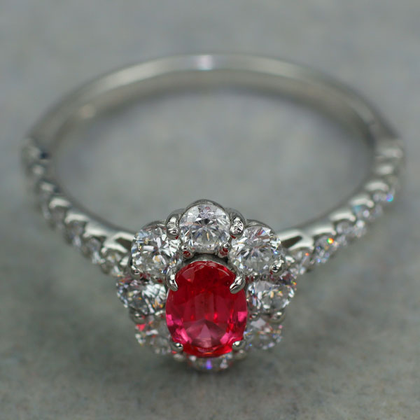 新品 Pt950 日独産地鑑別書付 タンザニア マヘンゲ産アヤナスピネル ダイヤモンド リング 0.485ct D0.97ct 希少石 レアストーン【エスコレ】
