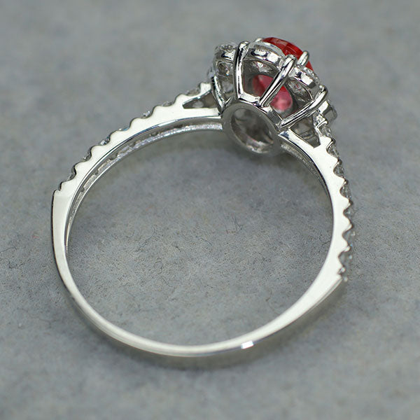 新品 Pt950 日独産地鑑別書付 タンザニア マヘンゲ産アヤナスピネル ダイヤモンド リング 0.485ct D0.97ct 希少石 レアストーン【エスコレ】