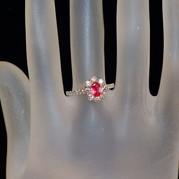 新品 Pt950 日独産地鑑別書付 タンザニア マヘンゲ産アヤナスピネル ダイヤモンド リング 0.485ct D0.97ct 希少石 レアストーン【エスコレ】