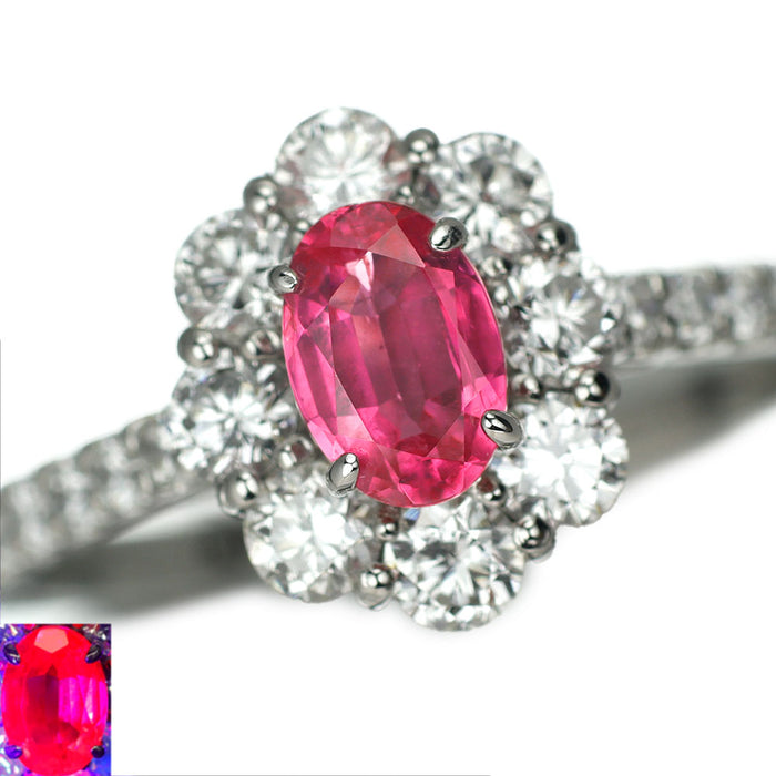 新品 Pt950 日独産地鑑別書付 タンザニア マヘンゲ産アヤナスピネル ダイヤモンド リング 0.485ct D0.97ct 希少石 レアストーン【エスコレ】