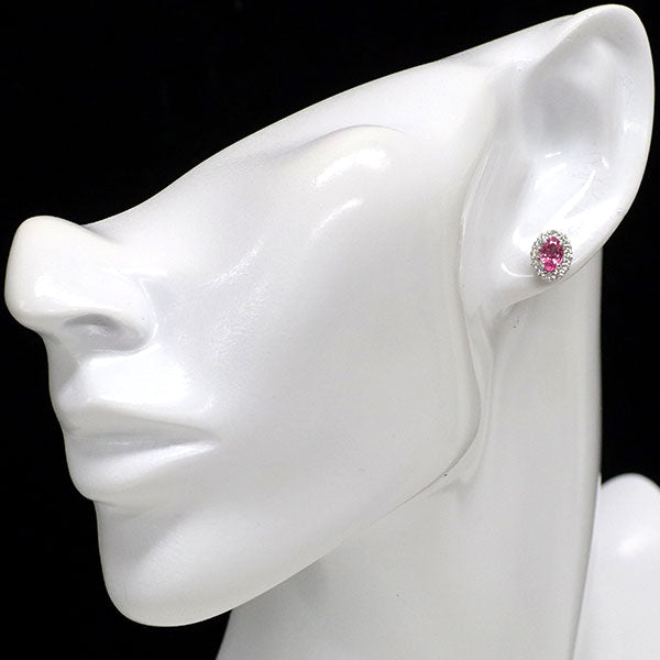 新品 希少 Pt900 タンザニア・マヘンゲ産 アヤナスピネル ダイヤモンド ピアス 0.90ct D0.50ct 強蛍光【エスコレ】