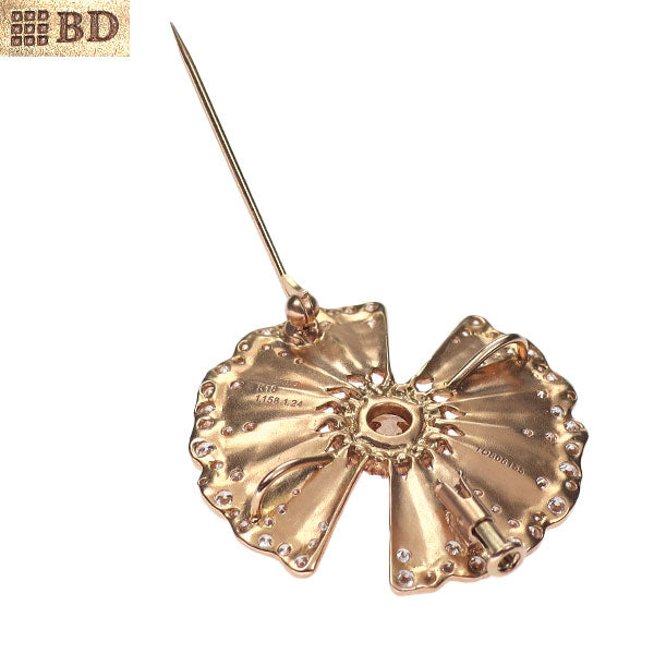 Kashikey K18PG Brown diamond brooch and pendant top 1.158ct D1.24ct