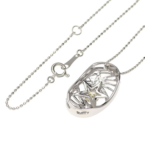 K18WG ダイヤモンド ペンダントネックレス 0.278ct スター