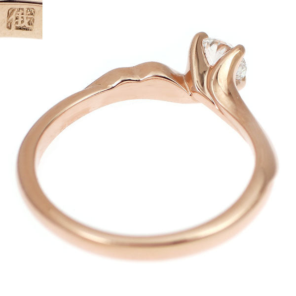 俄 K18PG ダイヤモンド リング 0.27ct 唐花