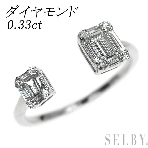 K18WG Diamond Fork Ring 0.33ct