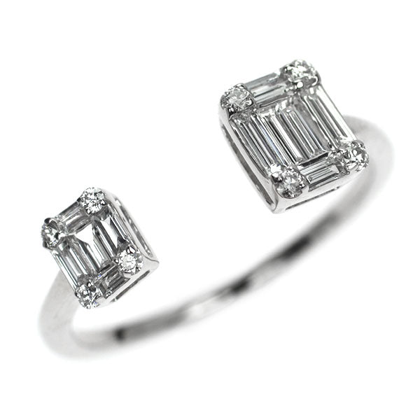 K18WG Diamond Fork Ring 0.33ct