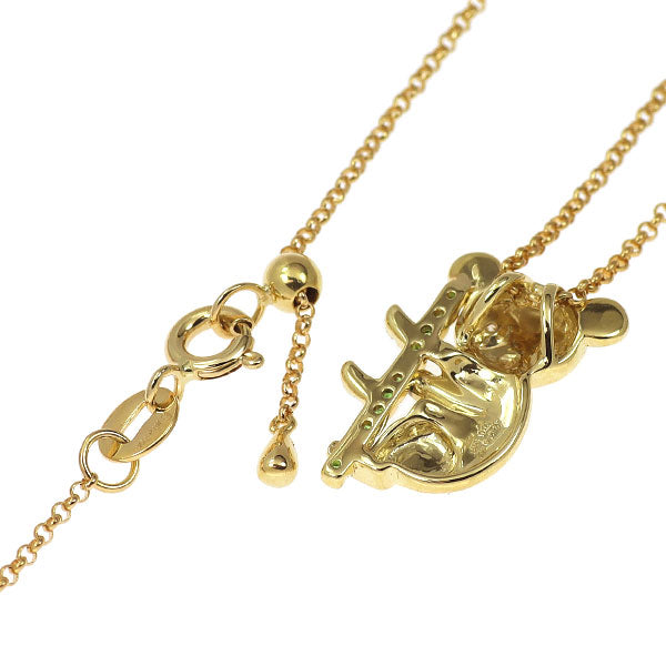 K18YG/WG グリーン ガーネット ダイヤモンド ペンダントネックレス 0.08ct D0.01ct コアラ アニマル