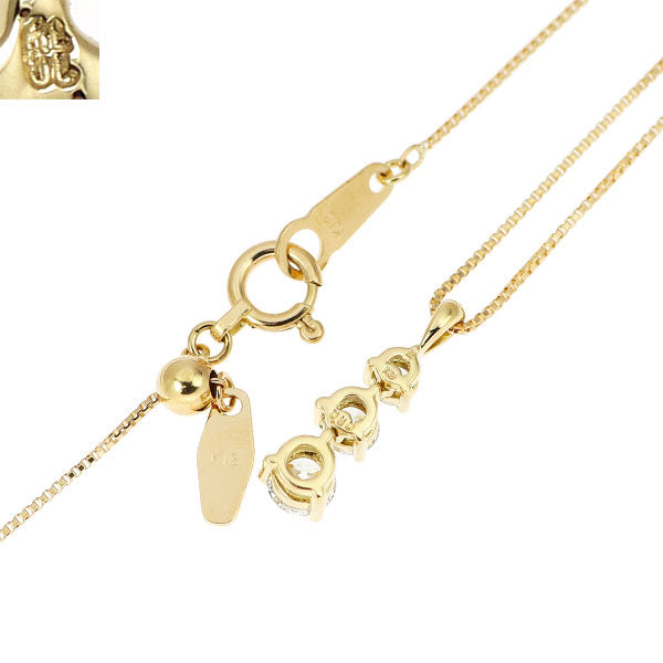 チャーミー K18YG ダイヤモンド ペンダントネックレス 0.30ct スリーストーン