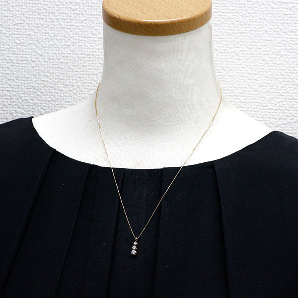 チャーミー K18YG ダイヤモンド ペンダントネックレス 0.30ct スリーストーン