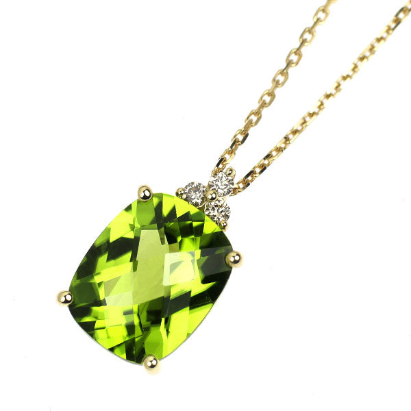 GSTV K18YG ペリドット ダイヤモンド ペンダントネックレス 3.00ct D0.04ct