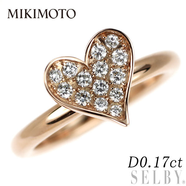 ミキモト K18PG ダイヤモンド リング 0.17ct ハート