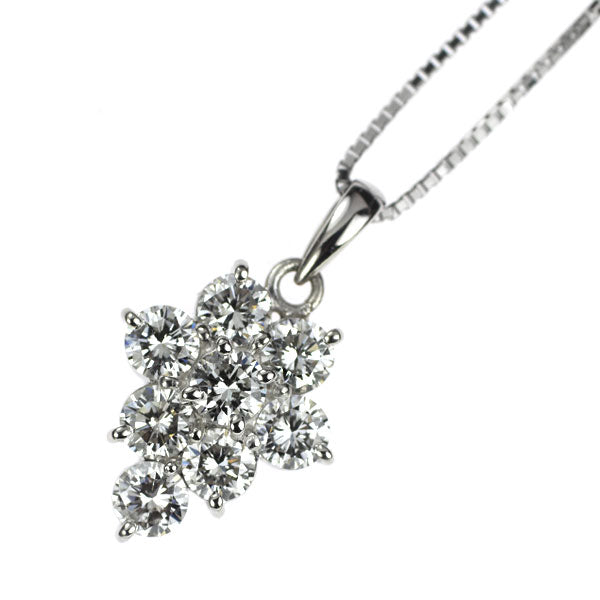 Pt900/ Pt850 Diamond Pendant Necklace 1.00ct