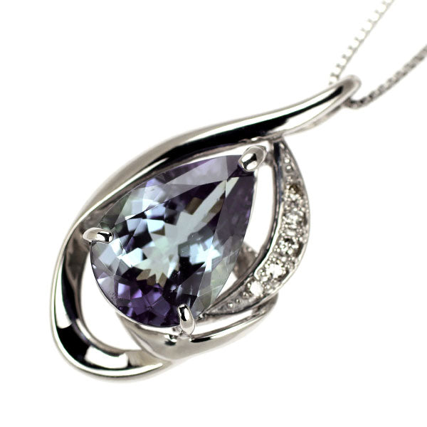 Pt900/ Pt850 タンザナイト ダイヤモンド ペンダントネックレス 2.629ct D0.03ct