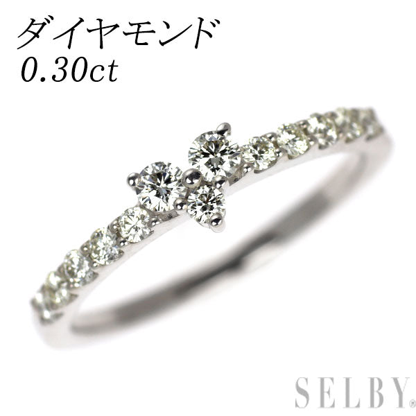 K18WG diamond ring 0.30ct