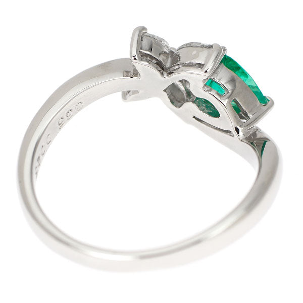 Pt900 エメラルド ダイヤモンド リング 0.35ct D0.25ct