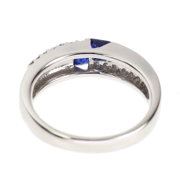 Pt900 サファイア ダイヤモンド リング 0.32ct D0.18ct