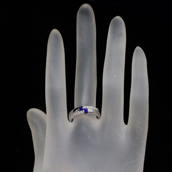 Pt900 サファイア ダイヤモンド リング 0.32ct D0.18ct