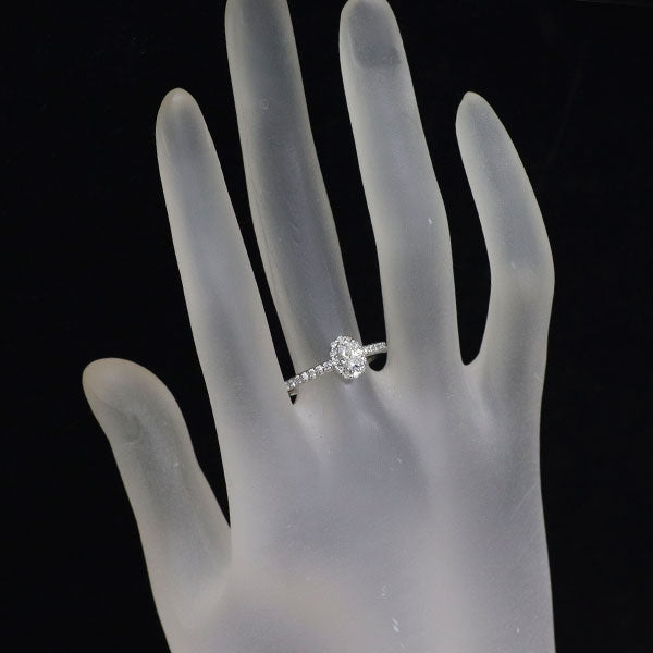 GSTV Pt950 オーバルカット ダイヤモンド リング 0.30ct D VVS1 D0.25ct