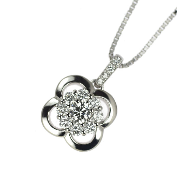 Pt900/ Pt850 ダイヤモンド ペンダントネックレス 0.12ct D0.22ct