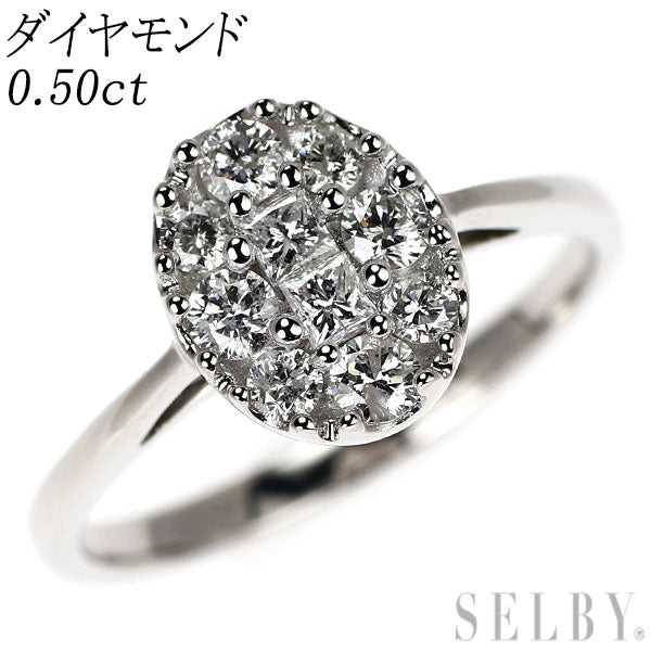 K18WG Diamond Ring 0.50ct Pave