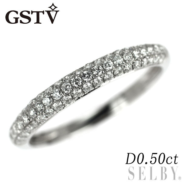 GSTV Pt950 ダイヤモンド リング 0.50ct パヴェ