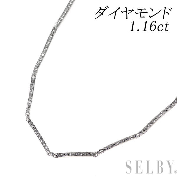 K18WG ダイヤモンド ネックレス 1.16ct