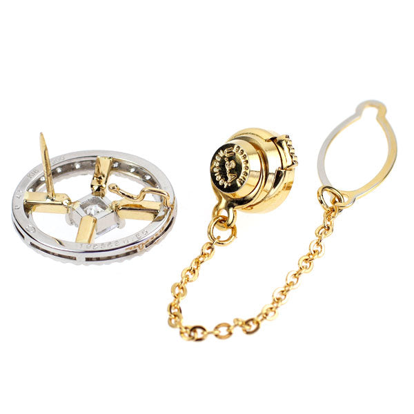 K18YG/Pt900 ダイヤモンド ブローチ 0.50ct F VS1 D0.47ct