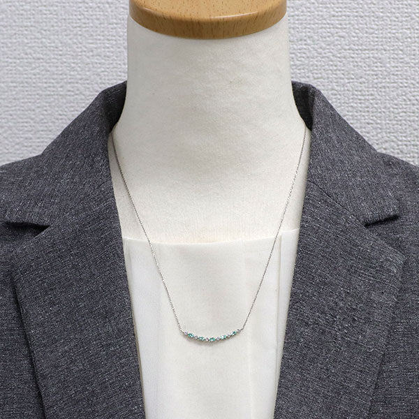 Pt900/ Pt850 ブラジル産 パライバトルマリン ダイヤモンド ペンダントネックレス 0.28ct D0.17ct