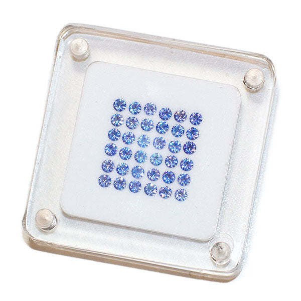 新品 カルフォルニア州サンベニト産ベニトアイト ルース 1.32ct 32ピースロット φ2mm 希少石 レアストーン【エスコレ】