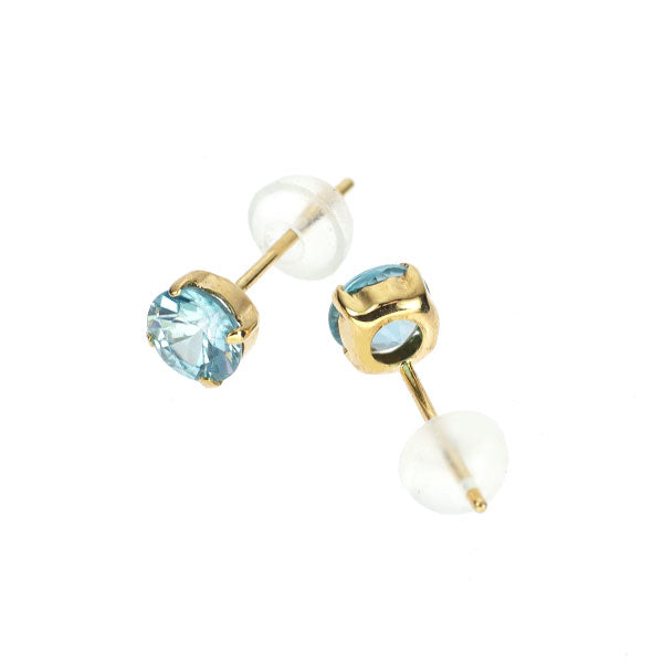 K18YG ブルージルコン ピアス 1.00ct