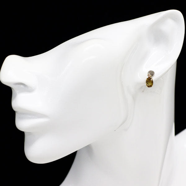 K18YG スフェーン ダイヤモンド ピアス 1.80ct D0.06ct 2way チャーム付き