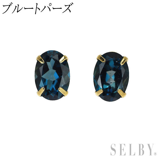 K18YG ブルートパーズ ピアス スタッド