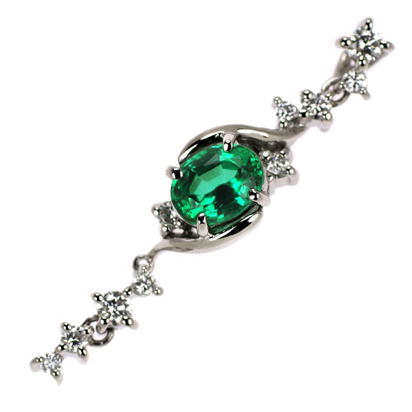 Pt900 エメラルド ダイヤモンド ペンダントトップ 0.735ct D0.27ct