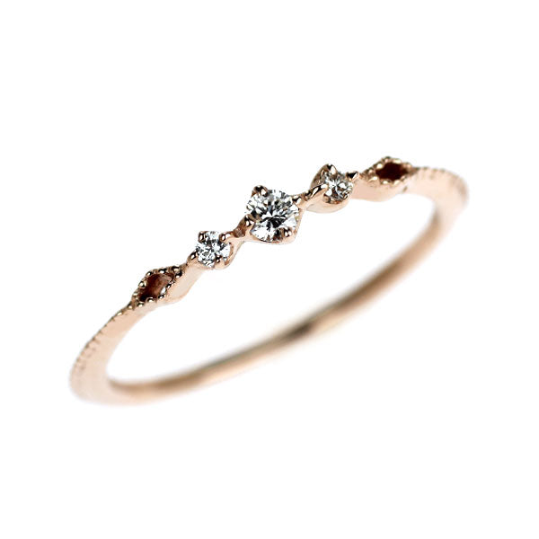 K10PG ダイヤモンド リング 0.05ct ピンキー