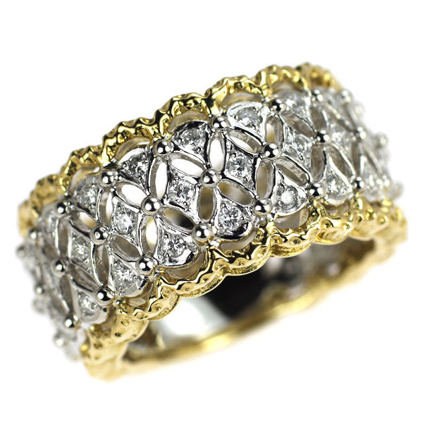 Pt900/K18YG Diamond Ring 0.50ct Florence Engraving