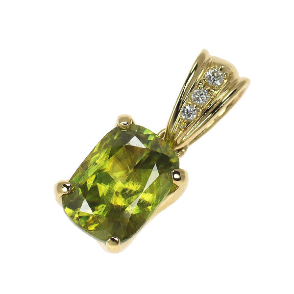 K18YG スフェーン ダイヤモンド ペンダントトップ 2.199ct D0.03ct