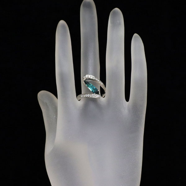 Pt900 トルマリン ダイヤモンド リング 1.38ct D0.40ct