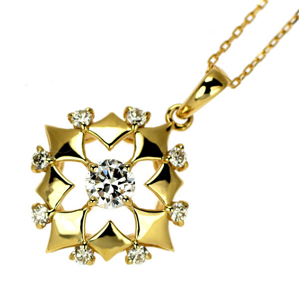 K18YG ダイヤモンド ペンダントネックレス 0.200ct D0.12ct