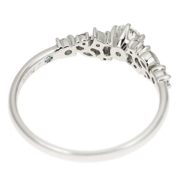 Pt900 多面カット ダイヤモンド リング 0.278ct D0.20ct