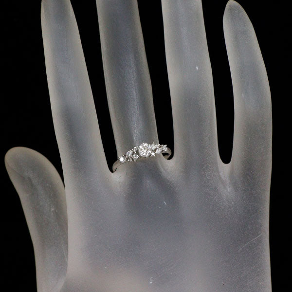 Pt900 多面カット ダイヤモンド リング 0.278ct D0.20ct