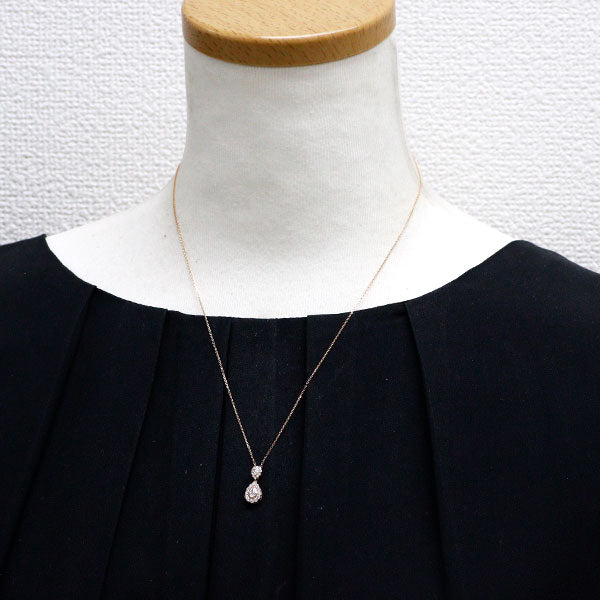 Love is/ラブイズ K18PG ダイヤモンド ペンダントネックレス 0.37ct リアン